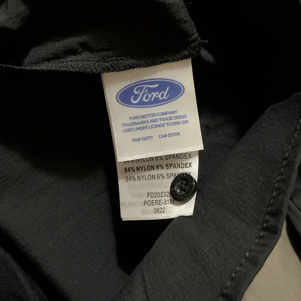 Ford Bronco‎ Men's Long Sleeve Shirt Black Large Nylon Button Down Collared Logo